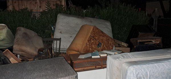 This is what the dumpster area looks like 24/7. Management doesn't do shit to try to remedy this.