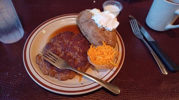 10oz Chopped steak with baked potato
