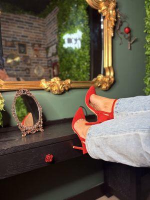 I only wear heels after working hours:)