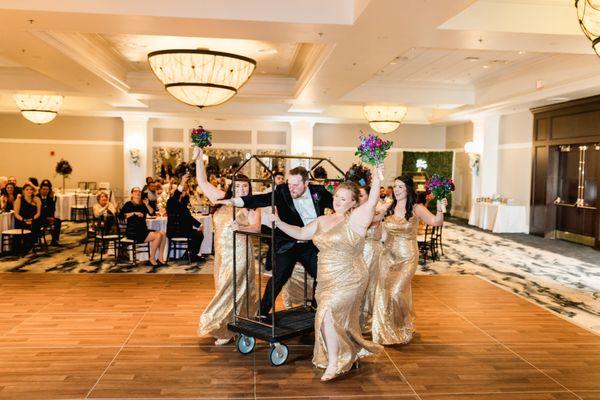 Fun wedding entrance - Tiffany Ballroom reception