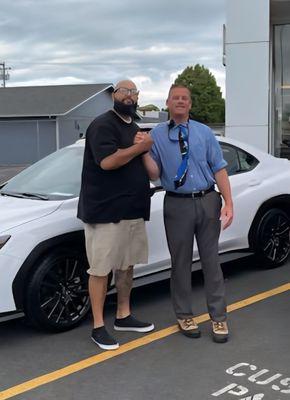 Robert Fletcher..Bud Clary sales (right) myself and the 2025 Subaru wrx.