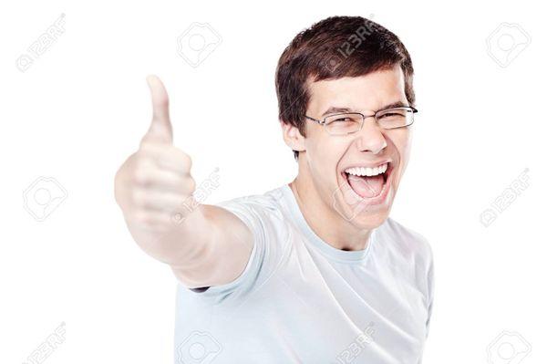 This dude expresses how happy I felt about my great new glasses!