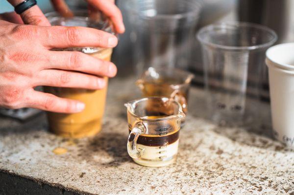 A tasty lineup of espresso drinks