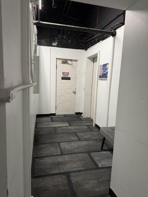 Hallway to the fitness center in the basement.... Eerie!