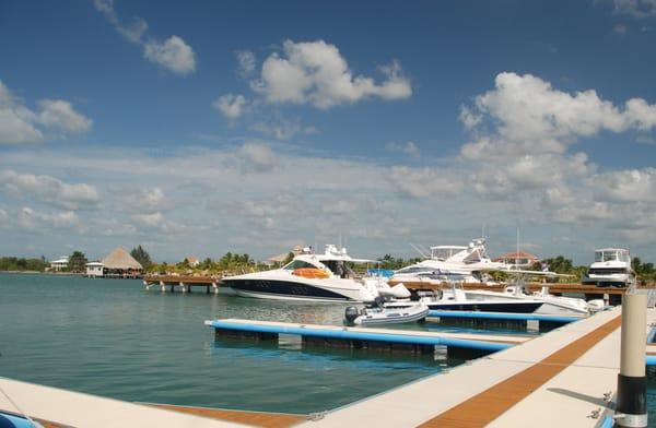 The new mega marina being built at The Placencia resort in Southern Belize. upon completion, yachts up to 300 ft. will be w...