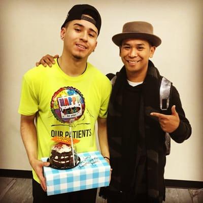 I missed my Thing2 @deluxe_soto birthday so I surprised him with a special gift at rehearsal today. Hope you like it 1/23/2016