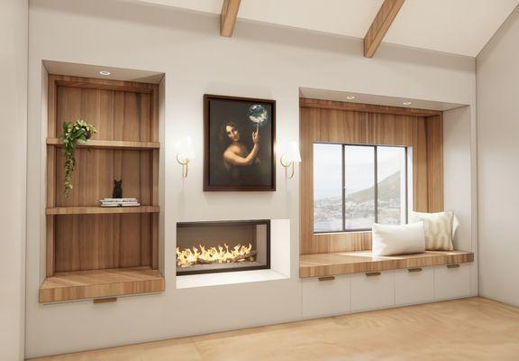 Family Room Fireplace Wall - Woodland Hills.