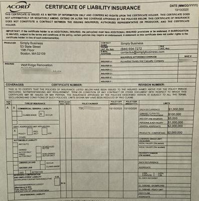 Fully insured for your peace of mind.