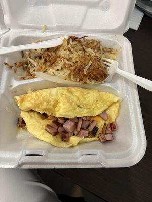 Ham and cheese omelette