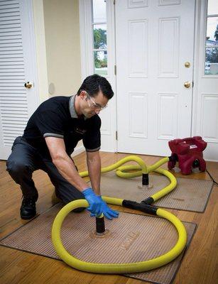 Insurance wanted to save wood floor.