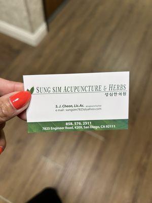 Sung Sim Acupuncture