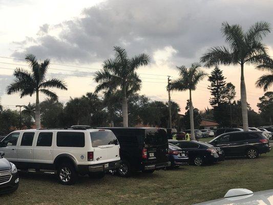 Parking lot field--totally packed!