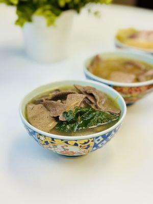 Taiwanese postpartum soup: Pork Liver with spinach