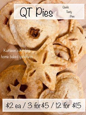 Quick Tasty Pies (QT Pie) Re scratch made in small batches and filled with scratch made pie fillings