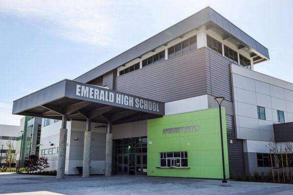 An overview of the Emerald High School building