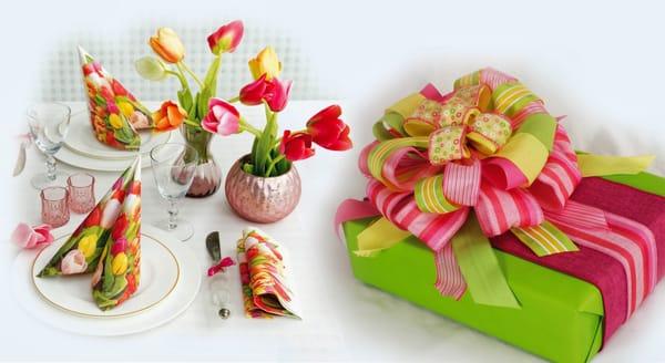 Ribbon and Paper Napkins go together so well www.ampelco.com
