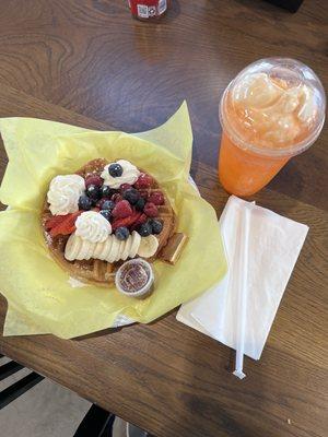 Mixed Berries Waffle and Orange Creamsicle Soda.