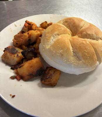 Home fries and Breakfast Sandwhich