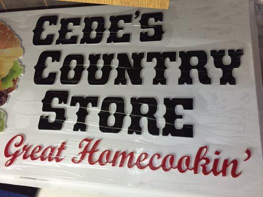 New sign going up soon. Cede's (sounds like Sadie's) is the owner.