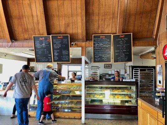 The indoor counter and displays.