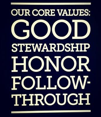 Our core values which affect our approach to business