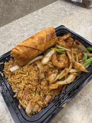 Mongolian shrimp combination platter