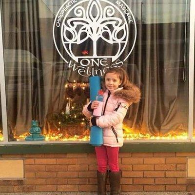 Kids Club Yoga Ava's mom Samantha says "First day of yoga for this future yogi🧘♀️ she loved it and can’t wait to go back! Thank you!!