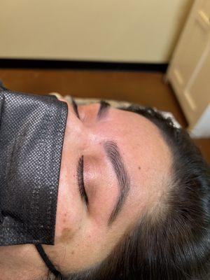 Eyebrow wax and tint