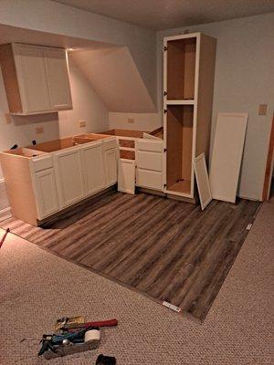 Small kitchenette addition in basement