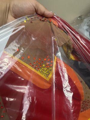 Stain that they did not remove Looks exactly the same as when I dropped off