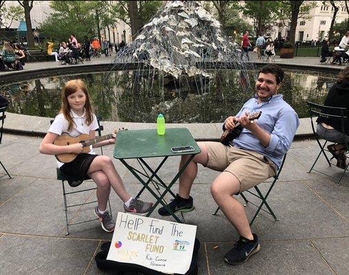 Visiting a young student in Manhattan for Ukulele Lessons!