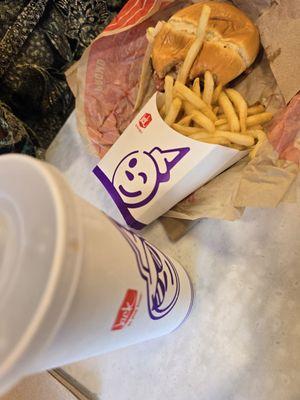 The Jumbo jack cheese urger combo