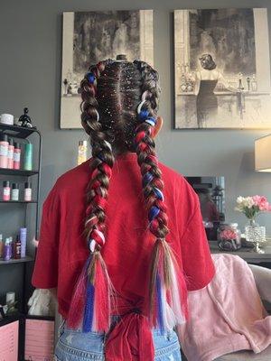 Feed in Color Braids