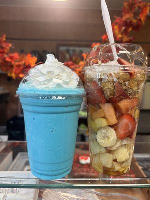 Bubblegum milkshake Fruits with Honey