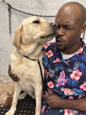 Kisses for my favorite groomer