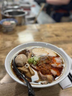 Wafu Shoyu (Soy Sauce) Ramen with spicy sauce and chashu