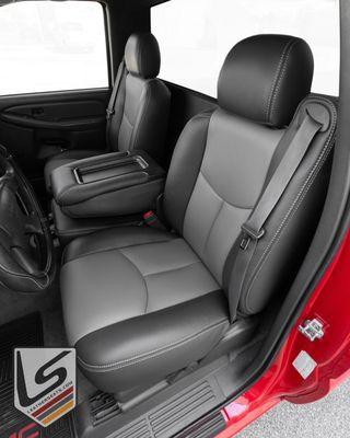 2006 GMC Sierra Regular Cab with our Graphite/Smoke 100% leather upgrade.