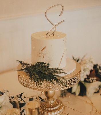 A custom wedding cake topper