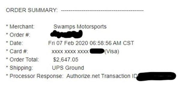 Order that hasn't arrived nor received notification after 30 days.