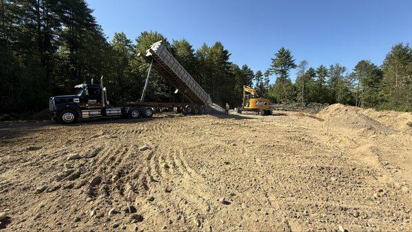 10th 3/4 crushed stone truck load out of 35