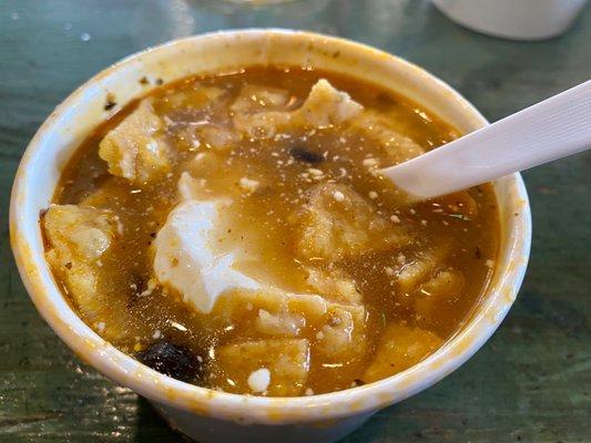 Cup of tortilla soup