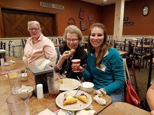 Outing with residents to the new Pizza Ranch.