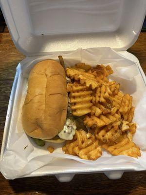 Philly Cheesesteak waffle fries