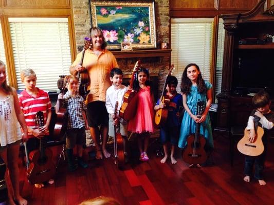 Group photo after a spring casual home recital