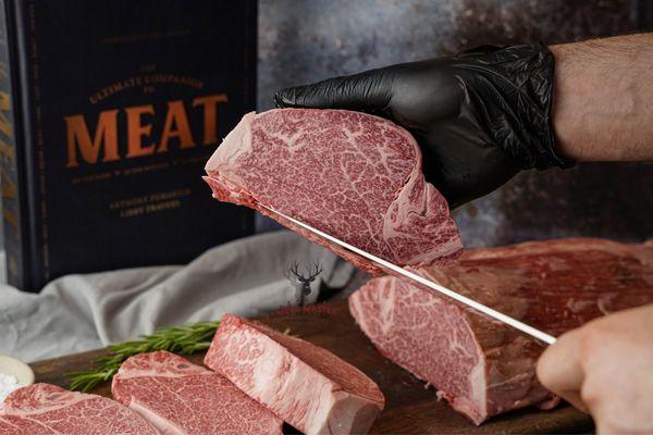 Japanese A5 Wagyu -- Miyazaki-Gyu Tenderloin, BMS 11.
Exclusively at Meat Master LA!