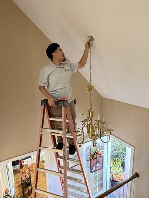 Chandelier installation