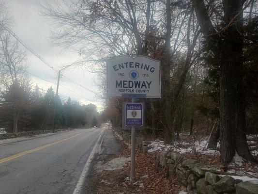 Entering Medway on Route 126 from Holliston.