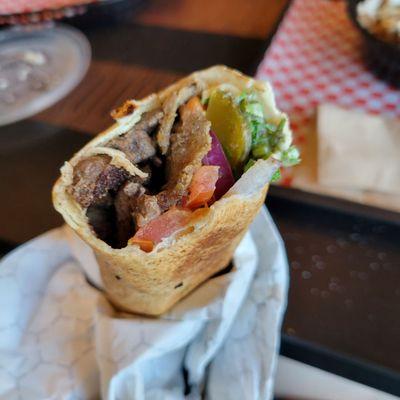 Beef shawarma wrap