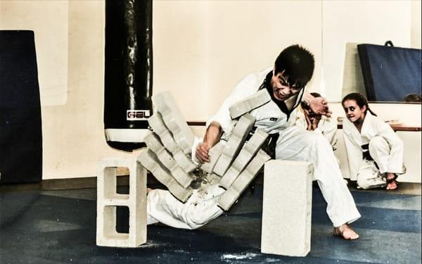 Master Andy breaking 4 tiles!