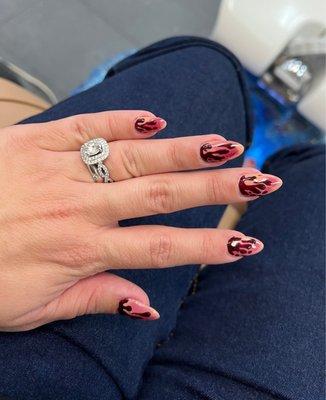 Pink and White Nails